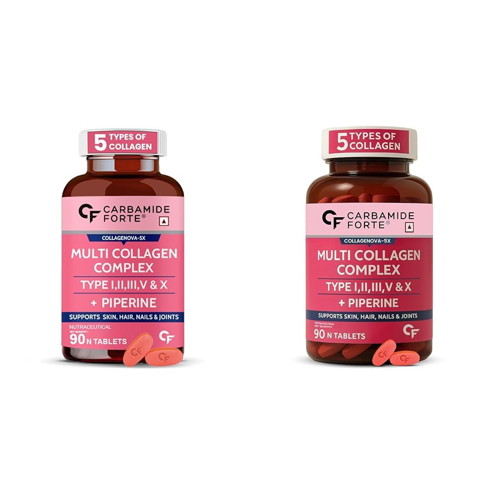 Carbamide Forte Collagen 20g & Multi Collagen Supplements for Women & Men - 90 Tablets-image-20
