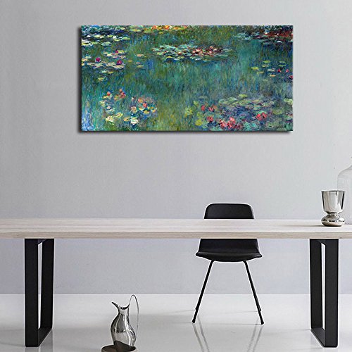 Yearainn Canvas Wall Art Water Lilies By Claude Monet Panoramic Scenery Painting thumb #2