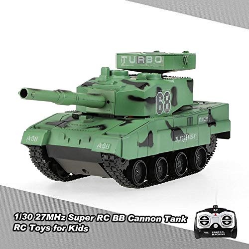 RC Power BB Tank Radio Remote Control Military Battle Tank That Shoots Airsoft Bullets (Army Green) - Thumbnail 3