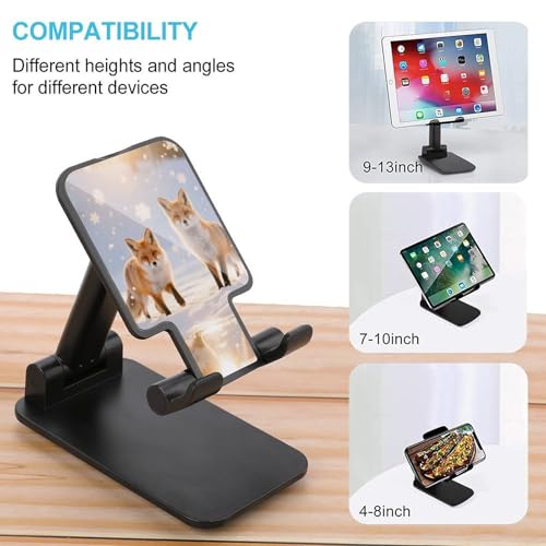 Support de téléphone pliable renard et flocon ajustable pour iPhone et Android - 3