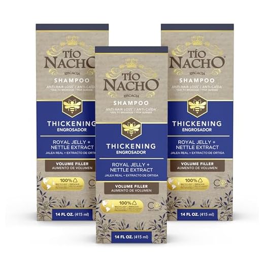 Tio Nacho Anti Hair Loss Thickening Volume Filler Shampoo with Royal Jelly & Rosemary, Volumizing & Body-Boosting Hair Care 14 Fluid Ounces (Pack of 3)