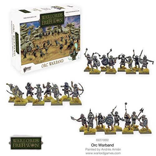 Warlord Games Orc Warband - 28mm Scale Plastic Miniatures Highly Detailed Fantasy Miniatures for Table-top Wargaming