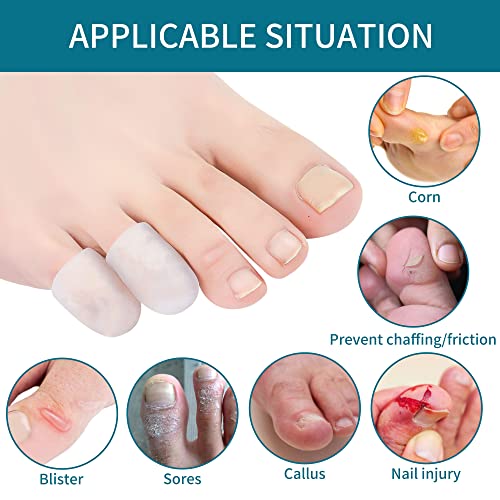 Hoogoo Pinky Toe Sleeves Protector, 10 Pack Small Toe Caps Toe Cover Sleeves Provides Relief From Corns, Blisters, Reduce Friction #TOP1