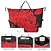 Duffle Travel Bags & Cosmetic Pouch Set of 2, Fashion Womens Overnight Traveling Bags Red Roses Black Gym Duffle Bag