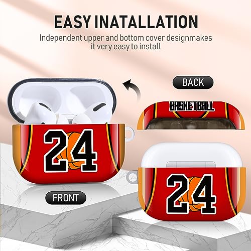 Image of Case for Airpods Pro 2, Special Designed Hot Cartoon Pattern Airpods Pro 2 Case Cover Compatible Airpods Pro 2nd Generation 2022 for Men Women,Red Jersy 24