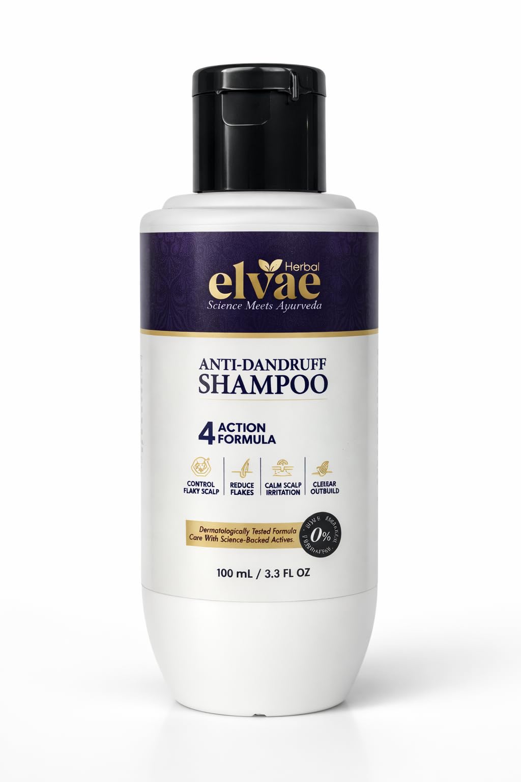 Elvae Anti Dandruff Shampoo with Selenium Sulfide & Hyaluronic Acid | Flake Control, Itch Relief & Deep Scalp Hydration | Prevents Dry Scalp & Hair Breakage | Sulfate & Paraben Free | For Men & Women | 100 ml
