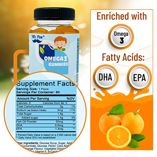60 Gummies | 2 Months Supplies | Tasty Orange Flavor | 4+ Years | Omega-3 With Epa & Dha, Omega 3 For Kids, Omega 3 Gummies, Fish Oil Gummies, Omega-3 Fatty Acids Gummies #TOP1