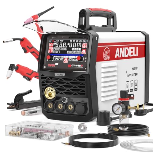 ANDELI Plasma Cutter Welder Combo 160Amp Pulse MIG/HF TIG/HF Cut/Stick/Flux Core 6-in 1...