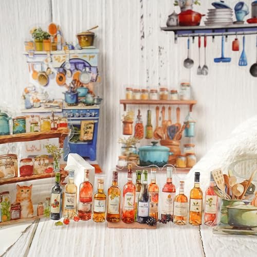 Image of 120Pcs Iandscape Stickers for Scrapbooking,Self-Adhesive Transparent Iandscape Stickers Scrapbook Supplies Journaling Supplies for Adult Card Making Letters DIY Water Bottle Cards Decoration