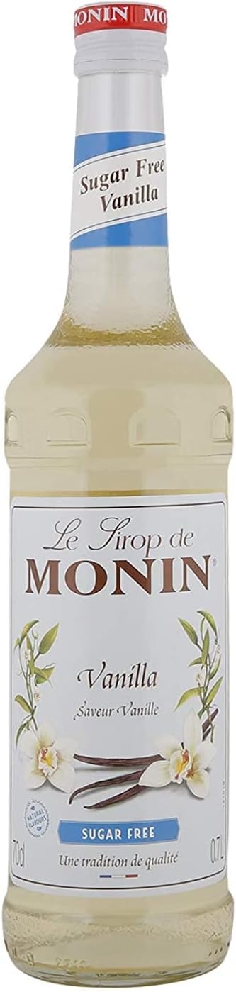 Monin Vanilla Sugar Free Syrup In Glass Bottle, 700 ml