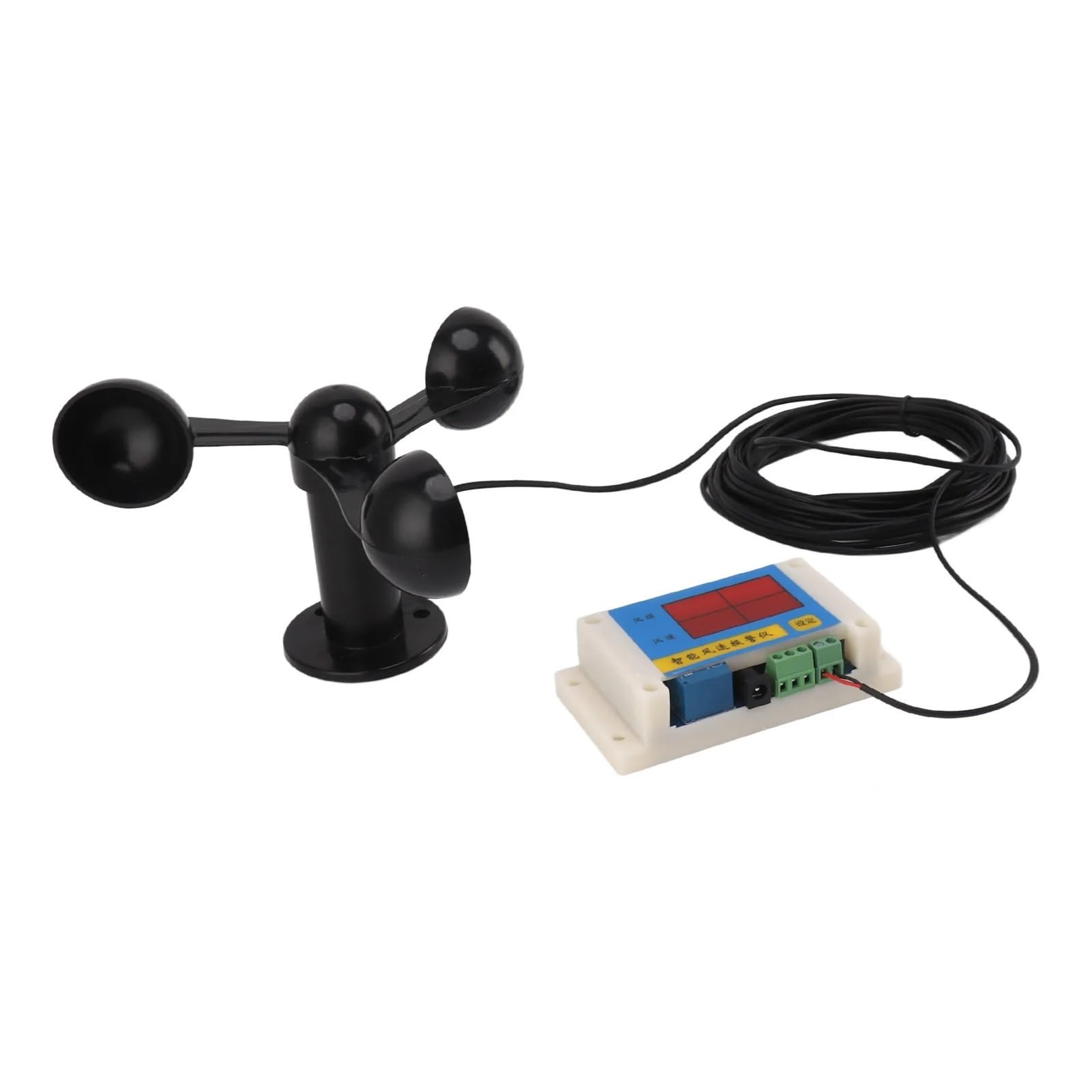 3 Fan Blades Tower Crane Anemometer 360 Degeree Measurement Alarm Wind Speed Meter High Accuracy Anti Interference for Fishing