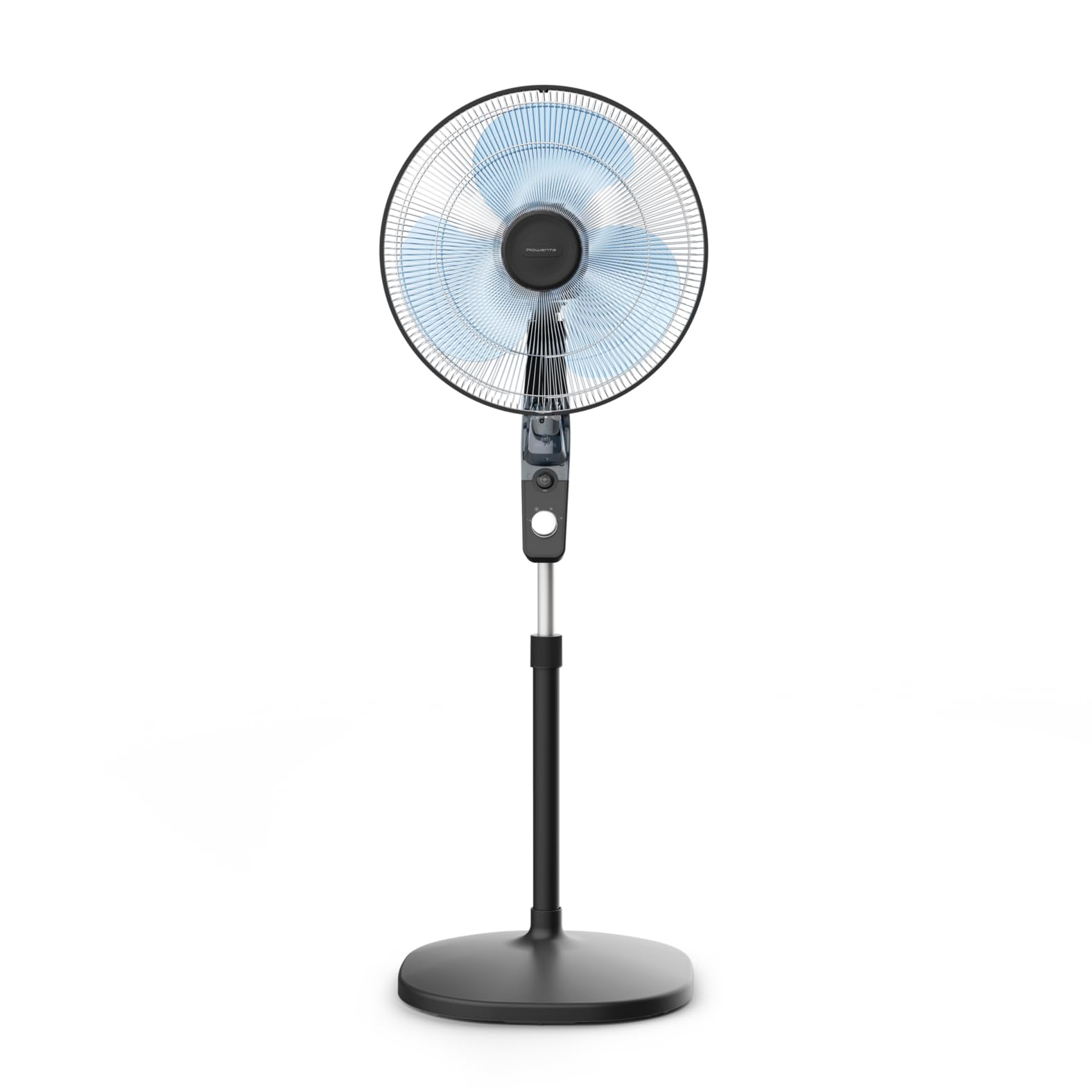 Rowenta Essential+ Ventilador de Pie Silencioso - Función Antimosquitos, Oscilación Automática, 3 Velocidades, Flujo de Aire 55 m³/min, Altura Ajustable hasta 130 cm, Bajo Consumo (Reacondicionado)