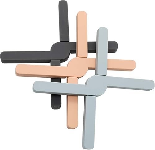 Paquete de 3 salvamanteles plegables de silicona resistentes al calor, salvamanteles plegables para ollas y sartenes calientes, antideslizantes,
