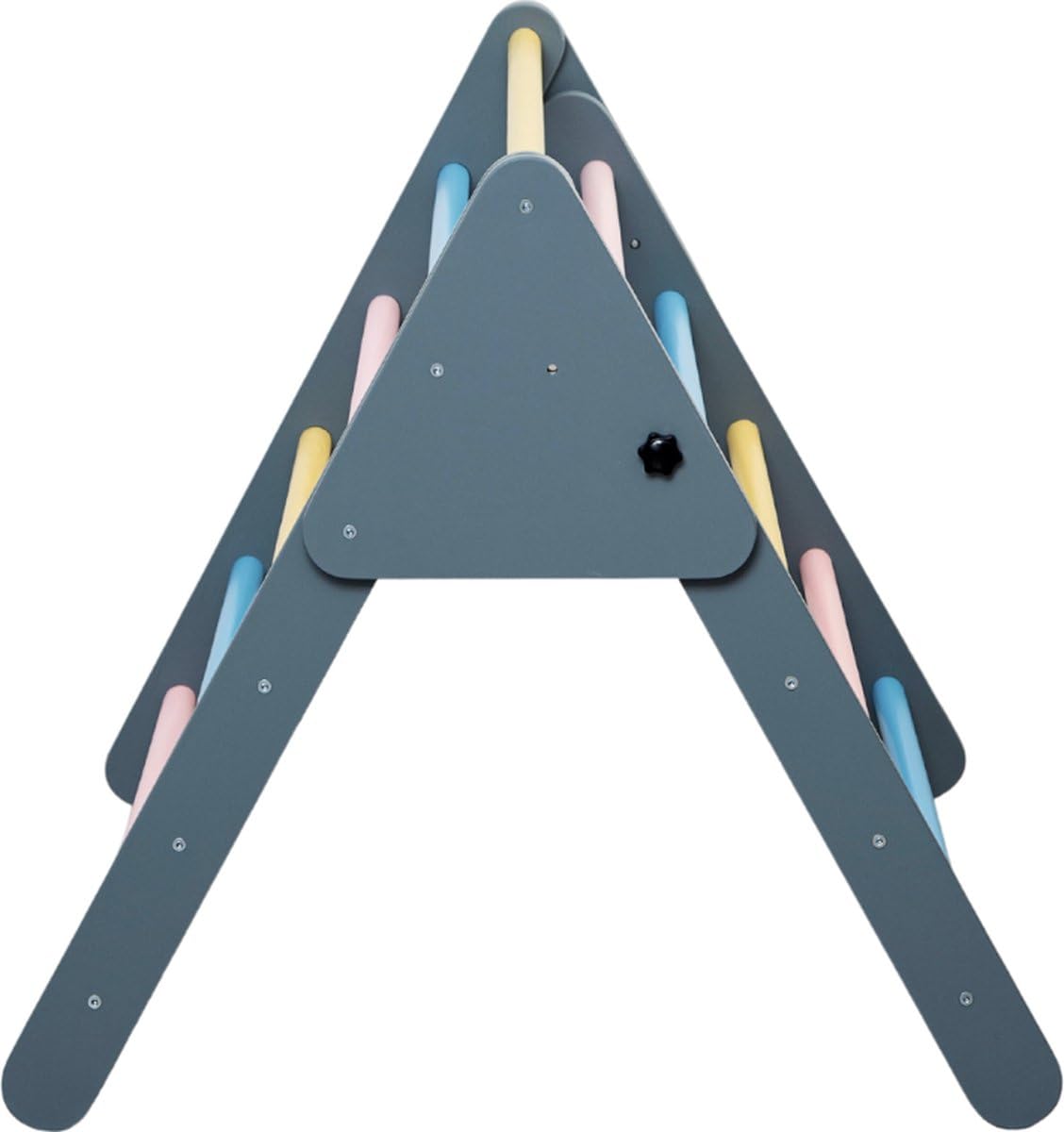 Holz-Klettergerüst Natur - Montessori Spielzeug - Motorische Fähigkeiten - 74x60 cm - Pastellfarben