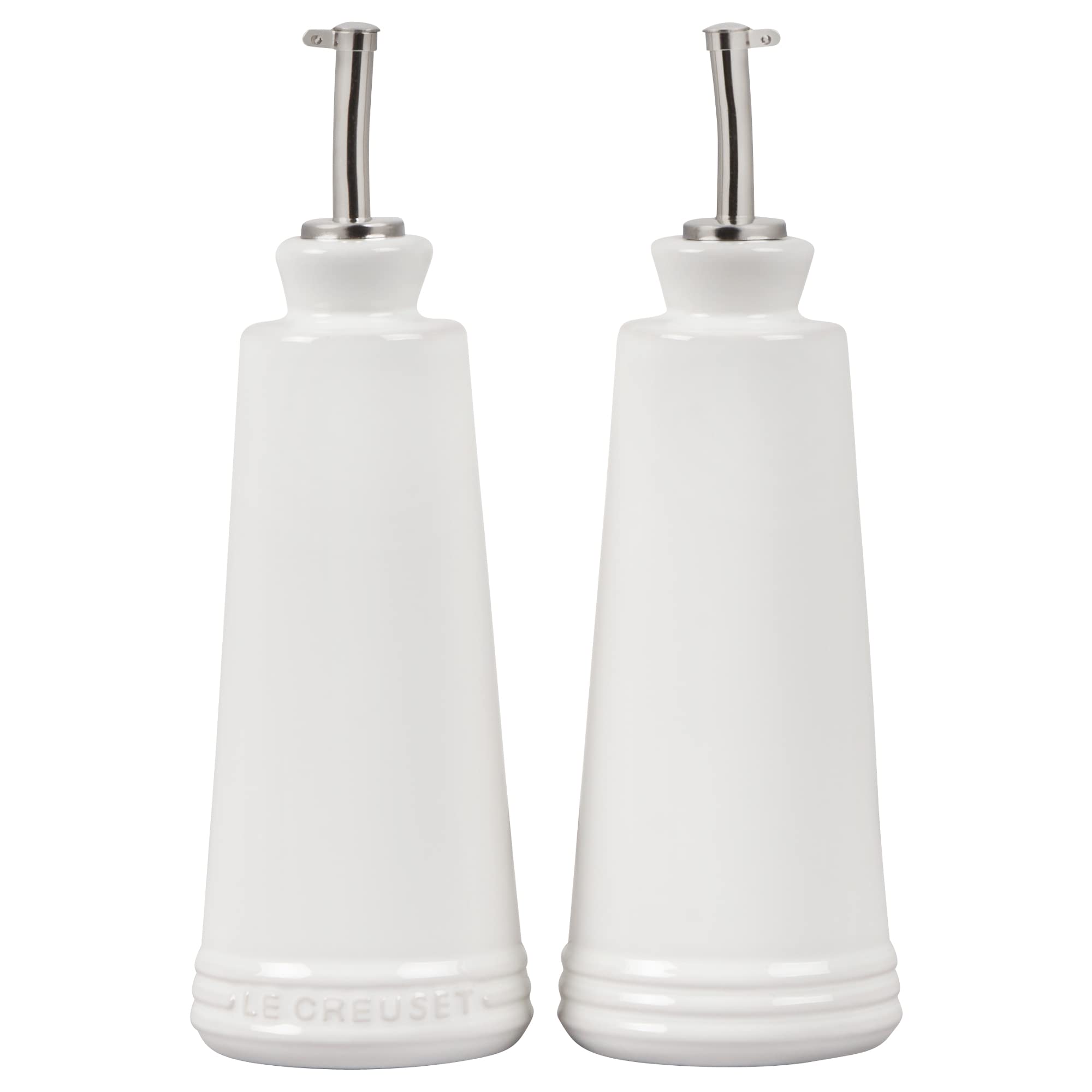 Le Creuset Signature Stoneware Oil & Vinegar set, 10 oz. each, White