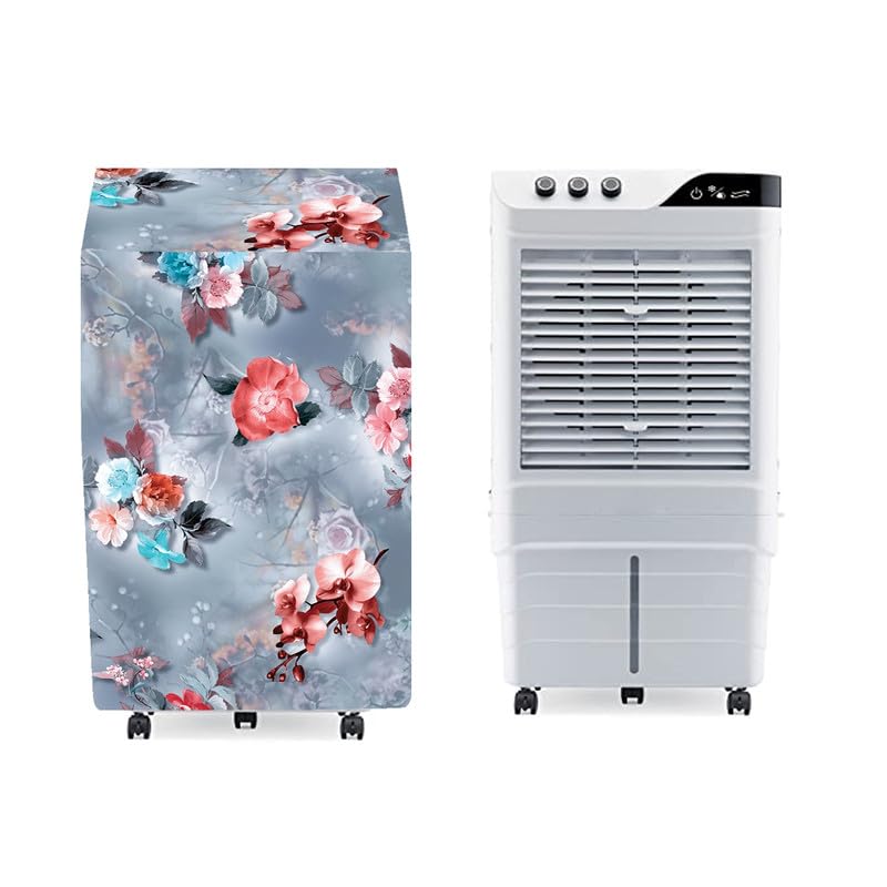 Image of Printed Cooler Cover Suitable For Bajaj DMH90 90L Neo Desert Air Cooler Waterproof, Dustproof, Size (HxWxD) 114X58X68 Cm, Grey.