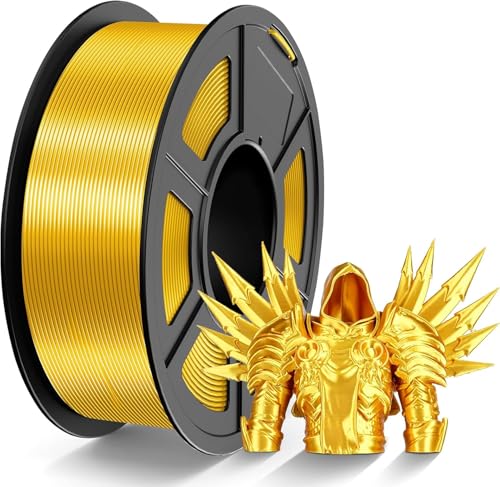 TECBEARS PLA Silk Filament 1.75mm Gold 1KG, Shiny Silk PLA 3D Drucker Filament, mit Seidenglattes...