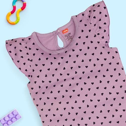 Image of LuvLap Baby Girls Regular Fit 100% Cotton Half Sleeves Girls Top CoSet Pack of 3