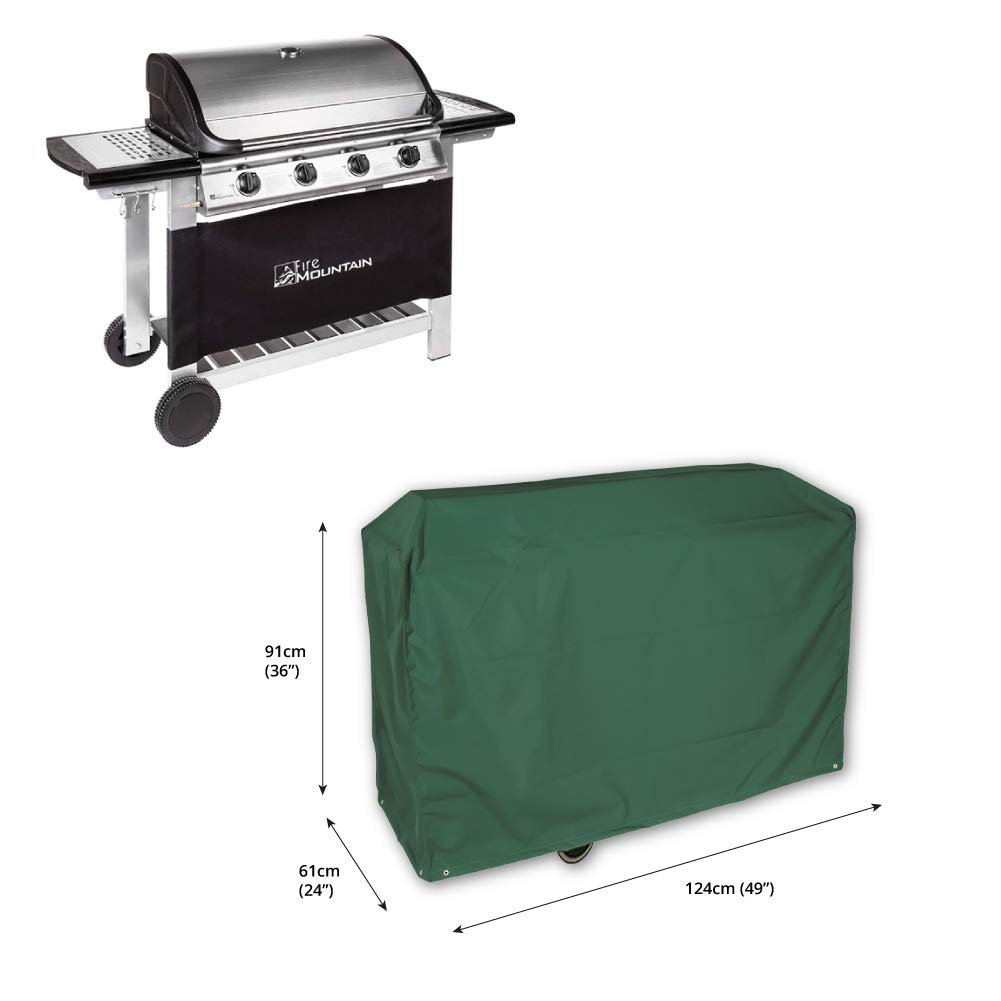 Funda Para Barbacoa Tildenet Gardenware - 124x61x91 Cm, Verde, Protección UV Y Resistente Al Agua