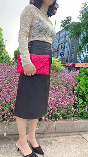 Alilove Straw Clutch Bags For Women Summer Evening Handbags Bride Wedding Purse Vacation Beach Clutch Handmade Woven Envelope Wallet #TOP6
