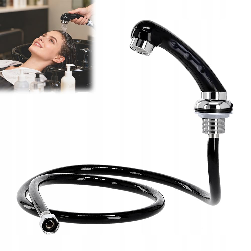 Flexible de douche, douchette pour lavabo, douchette en ABS, accessoires de coiffure avec flexible long, pommeau de douche pour lavabo (noir)