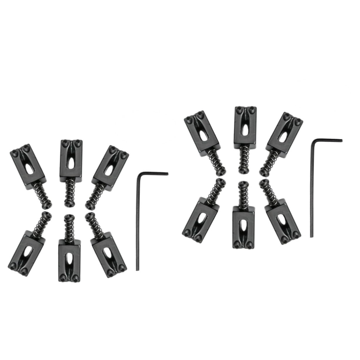 SUPVOX 2pcs 6 1 Style Guitar Bridge Saddles Set 6 in 1 Flat Guitar Parts Zinc Alloy Saddle Kit Intonation Screw Compatible