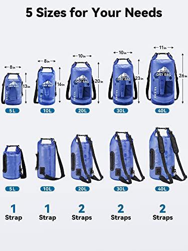 image for HEETA Dry Bag Waterproof for Women Men, Roll Top Lightweight Dry Stora