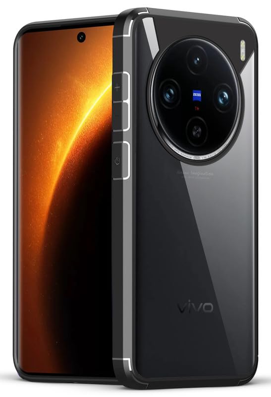 Mr. Case Transparent case with Silicone Frame Back Cover for Vivo X100 Pro 5G | Shockproof Transparent Hard Back Shockproof Bumper - Transparent (Black Border) (B0DBR37KSN) Amazon Price History, Amazon Price Tracker