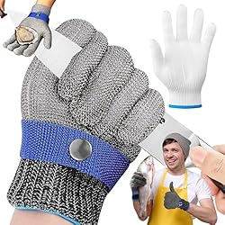 Guantes De Proteccion Carpinteria Guante de cadena, guantes resistentes a los cortes, guante de cadena de cocina, alta protección, alambre de acero inoxidable, guante de carnicero, para cocina, manipulación de alimentos, proceso de