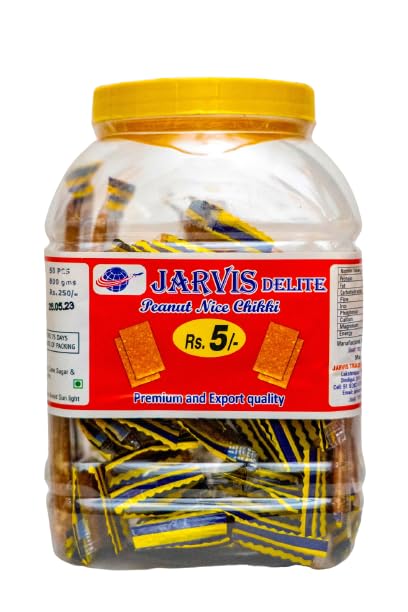 Jarvis Delite Crushed Peanut Nice Chikki With Pure Jaggery And Cardamom Jar 800 Gm 50pcs (B0C5NW6J5F) Amazon Price History, Amazon Price Tracker