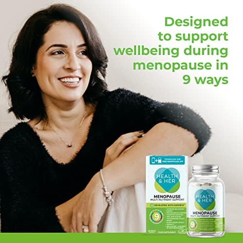 Health & Her Menopause Multi-Nutrient Support - for Wellbeing During Menopause - 1 Month Supply of Menopause Supplements - 60 Tablets - Vegan