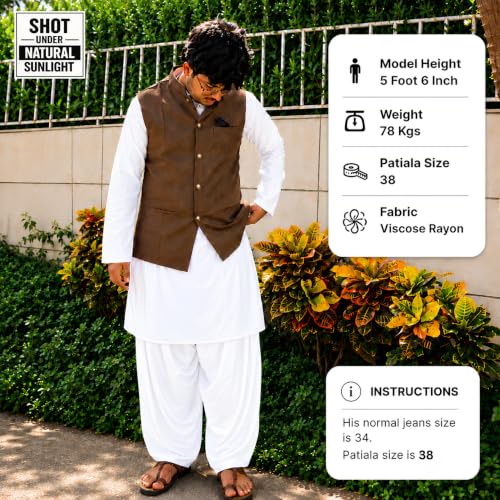 Image of Men's Premium Viscose Rayon Punjabi Patiala Salwar | Traditional Dhoti Style Pant for Men