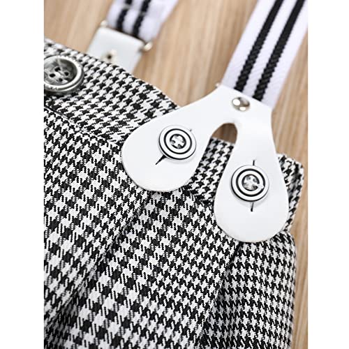 Image of Baby Toddler Boy Formal Gentleman Suits,Dress Short Shirt With Bowtie+Suspender Pants Dressy Outfit