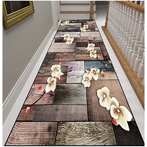 Alfombra cocina lavable antideslizante marrón rectangular de 100x100cm 2