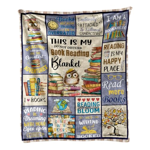Bestshop Book Lovers Blanket 50"x60", Birthday Gifts for Book Lovers, Readers, Librarians, Bookworms, Reading Bookish Gifts for Women and Men, Literary Throw Blanket for Christmas Thanksgiving