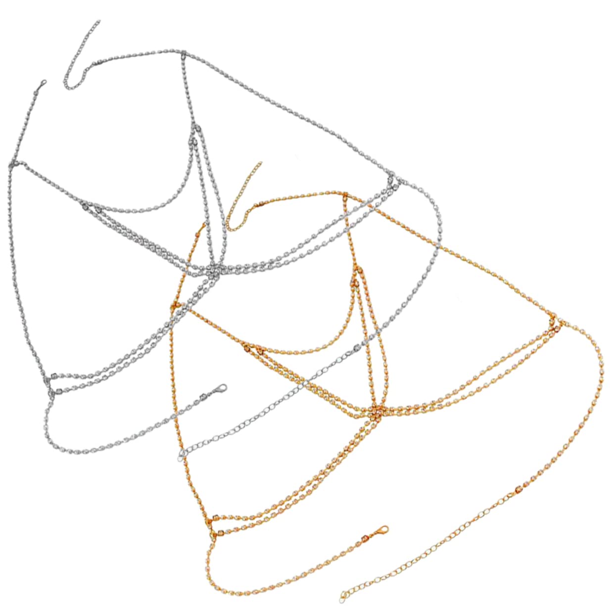 Healvian Collar De La Mitad Cadenas Corporales Para Bikini De Mujer Cuerpo Joyas De Hombro Mujeres De Joyas Para El Pecho Collar De Cadena De Pecho Aleación