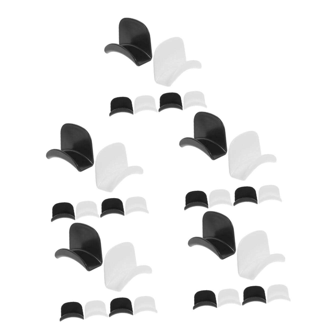 Hemobllo 30piezas Soporte De Auriculares Adhesivo De Pared Gancho para Auriculares Gaming Instalación Fácil Negros Compatible Ear