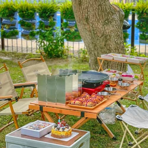 Stove Windscreen Camping Stove Windscreen 16 Plate Aluminum Folding Portable Camping Stove Windscreen Burner Stove Carrying Bag Camping Picnic Accessories #TOP5