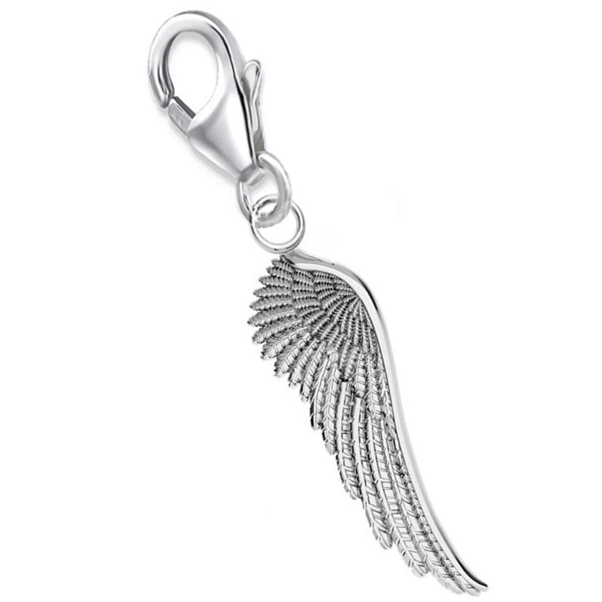 URONE Collana con ali d'angelo, in argento Sterling 925, con ciondolo a forma di angelo custode, idea regalo per donne, Argento sterling, Abalone