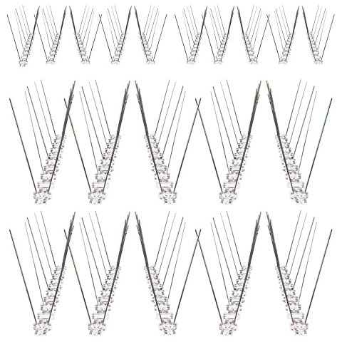 PestExpel® 5m (20 x 25cm) Bird Spikes Humane Pigeon Crow Starling Control Deterrent Discreet Bird Pest Control for Walls, Windowsills, Ledges etc Cover