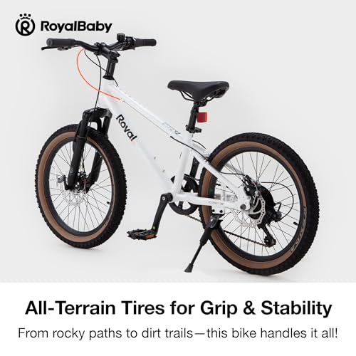 Image of RoyalBaby Kids Mountain Bike for Boys and Girls, Ultra-Light Aluminum 20-26 Inch Wheel Bicycle for 6-14 Years Old Children, 7 /21-Speeds Drivetrain