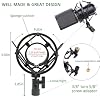 Microphone Shock Mount with Pop Filter, Mic Anti-Vibration Suspension Shock Mount Holder Clip for Diameter 46mm-51mm Microphone #1