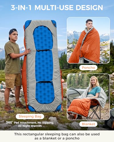 Image of ATEPA Down Sleeping Bag, 650FP / 700FP Recycled, 3-Season | ISO Limit 45℉ / 33.8F, Pad Attachment System, Ultralight & Compact, Compression Sack Included, Backpacking, Camping, Hiking