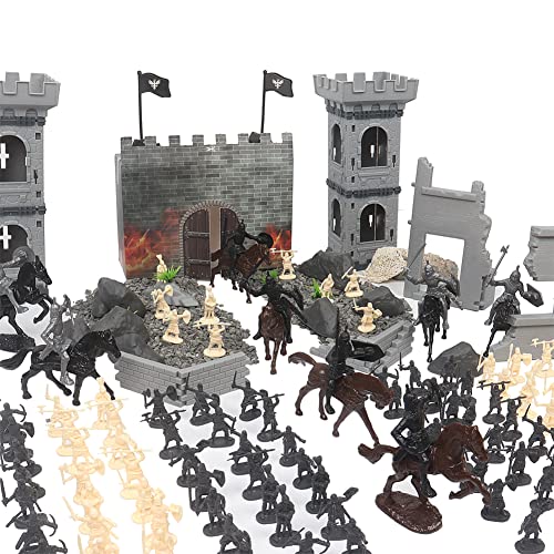 Nsvjvy 254Pcs/Set Medieval Castle Knights Action Figure Toy Army Playset With Toy Soldier, Cavalry And Arrow Tower, Great Gift For Girls And Boys(Size:254Pcs) #TOP2