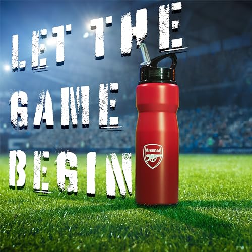 Arsenal F.C. Water Bottle with Straw - Metal Water Bottle for Football Fans Sports Work School Gym Arsenal Gifts for Men