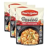 Paul & Louise Ravioli Boeuf, Mascarpone 300g - Sachet micro-ondable - Prêt en 1 minute 30 ...