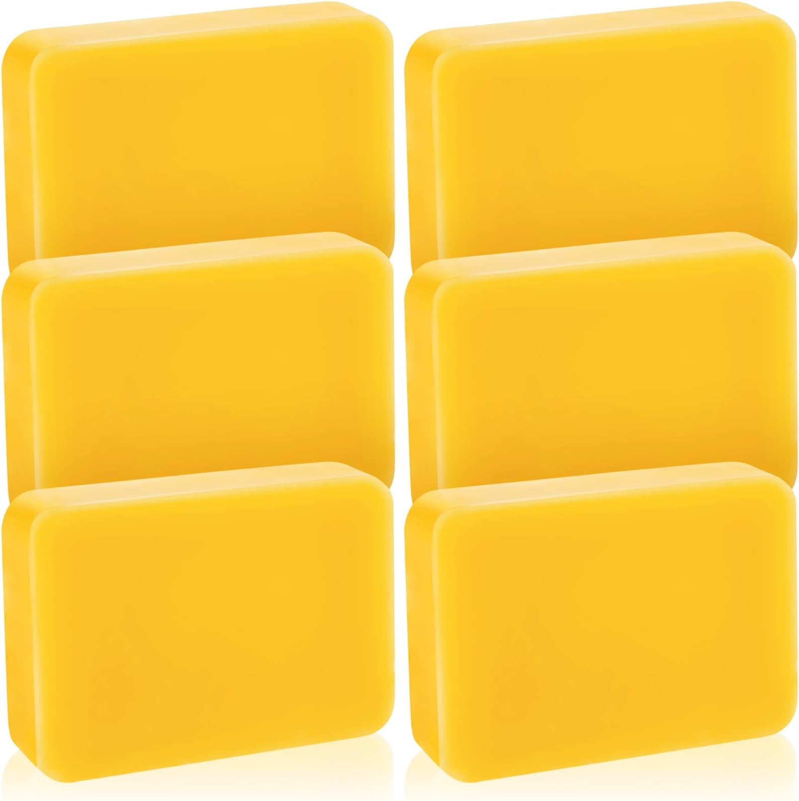 Treela 6 Pcs 1 LB Yellow Pure Beeswax Block Natural Beeswax Cosmetic Grade Wax Block for Moisturizer Lotions Creams Lip Balms Soaps Candle Making