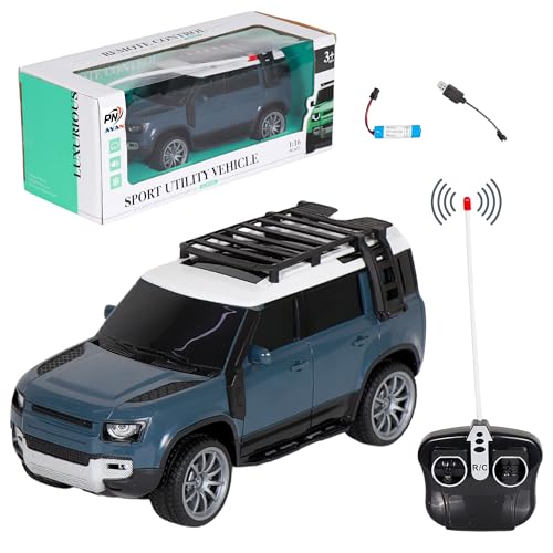 Image of PN AVAN Remote Control Rechargeable Land Rover Toy Car, Defender Toy Car, Scale 1:16 Left and Right, Backward and Forward, Front Headlights Blue Colour, for Kid