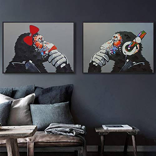 Peinture gorille musique animaux affiches pour habiller un grand mur