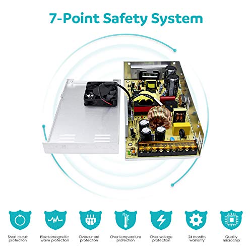 Aclorol 5V Power Supply 70A 350W 110V / 220V AC to DC 5V 70amp Universal Transformer Switching Driver Converter 5V Power Adapter for WS2812B WS2813 LED Strip Pixel Lights CCTV Camera Security System3